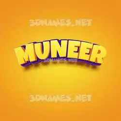 muneer in Orange Toon style - 3D name wallpaper