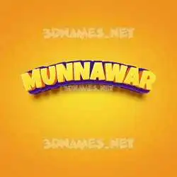 munnawar in Orange Toon style - 3D name wallpaper