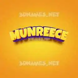 munreece in Orange Toon style - 3D name wallpaper
