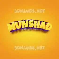 munshad in Orange Toon style - 3D name wallpaper