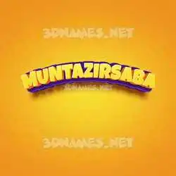 muntazirsaba in Orange Toon style - 3D name wallpaper