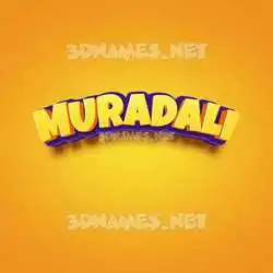 muradali in Orange Toon style - 3D name wallpaper