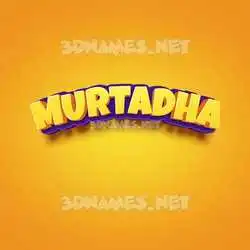 murtadha in Orange Toon style - 3D name wallpaper