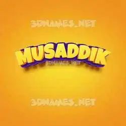 musaddik in Orange Toon style - 3D name wallpaper