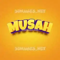 musah in Orange Toon style - 3D name wallpaper