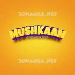 mushkaan in Orange Toon style - 3D name wallpaper