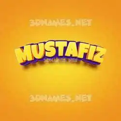mustafiz in Orange Toon style - 3D name wallpaper