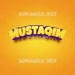 mustaqim in Orange Toon style - 3D name wallpaper