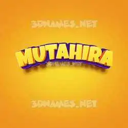 mutahira in Orange Toon style - 3D name wallpaper