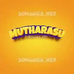 mutharasu in Orange Toon style - 3D name wallpaper