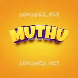 muthu in Orange Toon style - 3D name wallpaper
