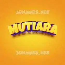 mutiara in Orange Toon style - 3D name wallpaper