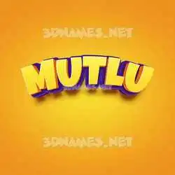 mutlu in Orange Toon style - 3D name wallpaper