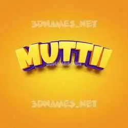 muttii in Orange Toon style - 3D name wallpaper