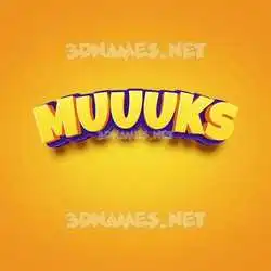 muuuks in Orange Toon style - 3D name wallpaper