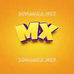 mx in Orange Toon style - 3D name wallpaper