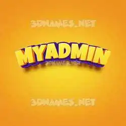myadmin in Orange Toon style - 3D name wallpaper