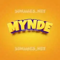 mynde in Orange Toon style - 3D name wallpaper