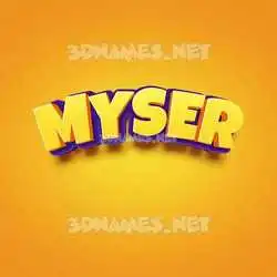 myser in Orange Toon style - 3D name wallpaper