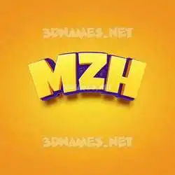 mzh in Orange Toon style - 3D name wallpaper