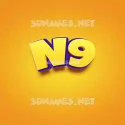 n9 in Orange Toon style - 3D name wallpaper