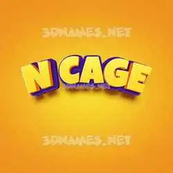 n cage in Orange Toon style - 3D name wallpaper