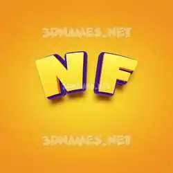 n f in Orange Toon style - 3D name wallpaper