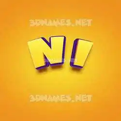 n i in Orange Toon style - 3D name wallpaper