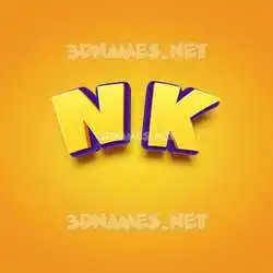 n k in Orange Toon style - 3D name wallpaper