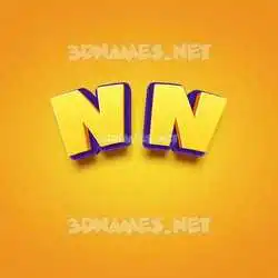 n n in Orange Toon style - 3D name wallpaper