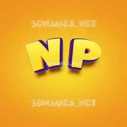 n p in Orange Toon style - 3D name wallpaper