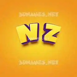 n z in Orange Toon style - 3D name wallpaper