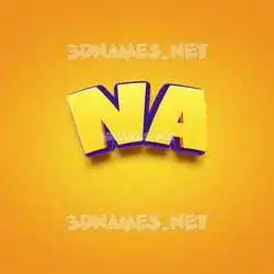 na in Orange Toon style - 3D name wallpaper