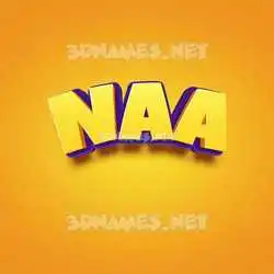 naa in Orange Toon style - 3D name wallpaper