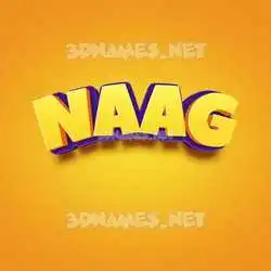 naag in Orange Toon style - 3D name wallpaper