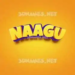 naagu in Orange Toon style - 3D name wallpaper