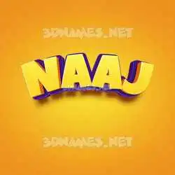 naaj in Orange Toon style - 3D name wallpaper
