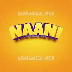 naani in Orange Toon style - 3D name wallpaper