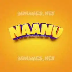 naanu in Orange Toon style - 3D name wallpaper