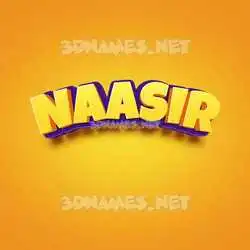 naasir in Orange Toon style - 3D name wallpaper