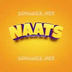 naats in Orange Toon style - 3D name wallpaper