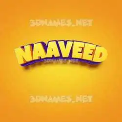 naaveed in Orange Toon style - 3D name wallpaper