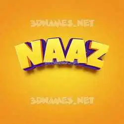 naaz in Orange Toon style - 3D name wallpaper