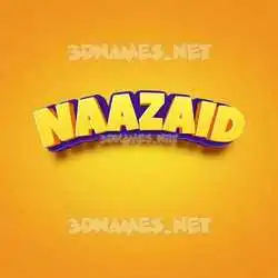 naazaid in Orange Toon style - 3D name wallpaper