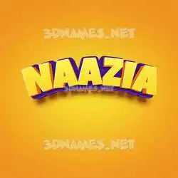 naazia in Orange Toon style - 3D name wallpaper