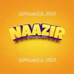 naazir in Orange Toon style - 3D name wallpaper