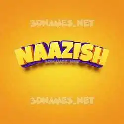 naazish in Orange Toon style - 3D name wallpaper