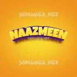 naazmeen in Orange Toon style - 3D name wallpaper