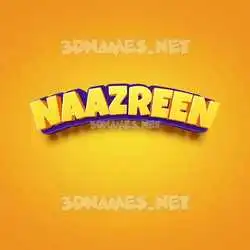 naazreen in Orange Toon style - 3D name wallpaper