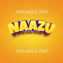 naazu in Orange Toon style - 3D name wallpaper